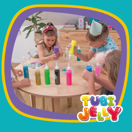 Tuban - Tubi Jelly set met 6 kleuren en klein aquarium – Monsters